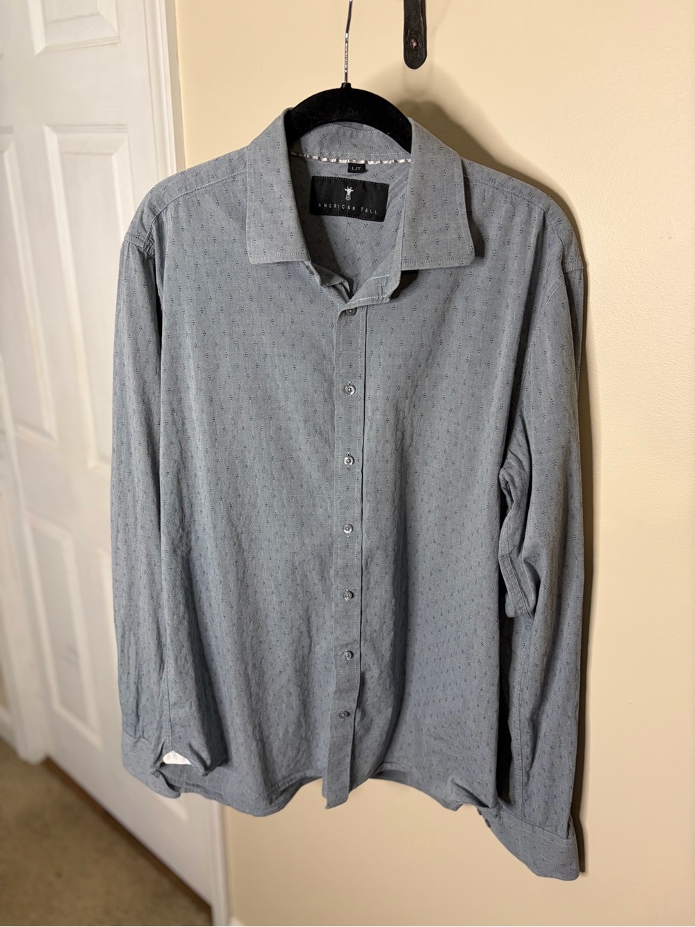 Men's Long-Sleeve Button-Up Shirt - Gray #1158